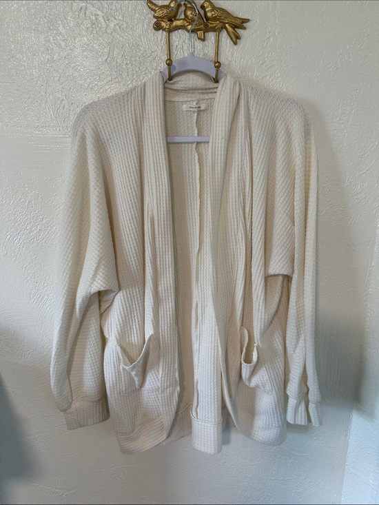Maurices Sweaters - Maurices Cream Open-Front Waffle Cardigan